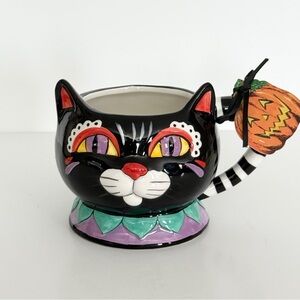 Halloween Blue Sky Clayworks Heather Goldminc Black Cat 16oz Coffee Mug